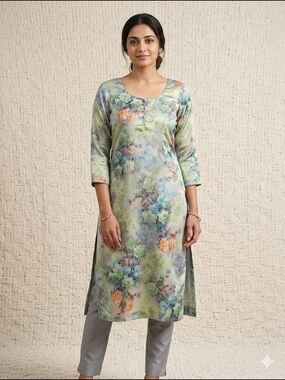 Pastel Floral Print Tunic Top | Lightweight Relaxed Fit Top | Everyday Casual |